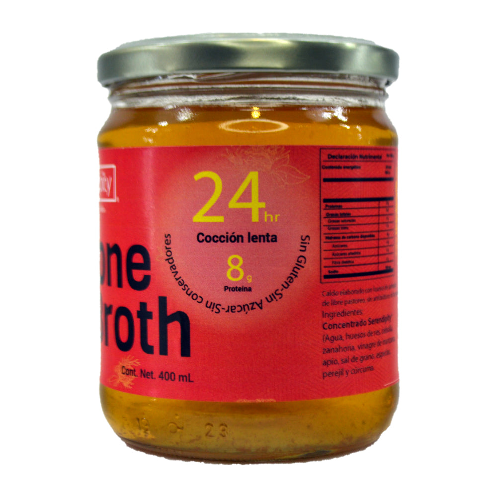 Bone Broth Res. Paquete de 6 y 12 frascos de 400 ml cada uno.