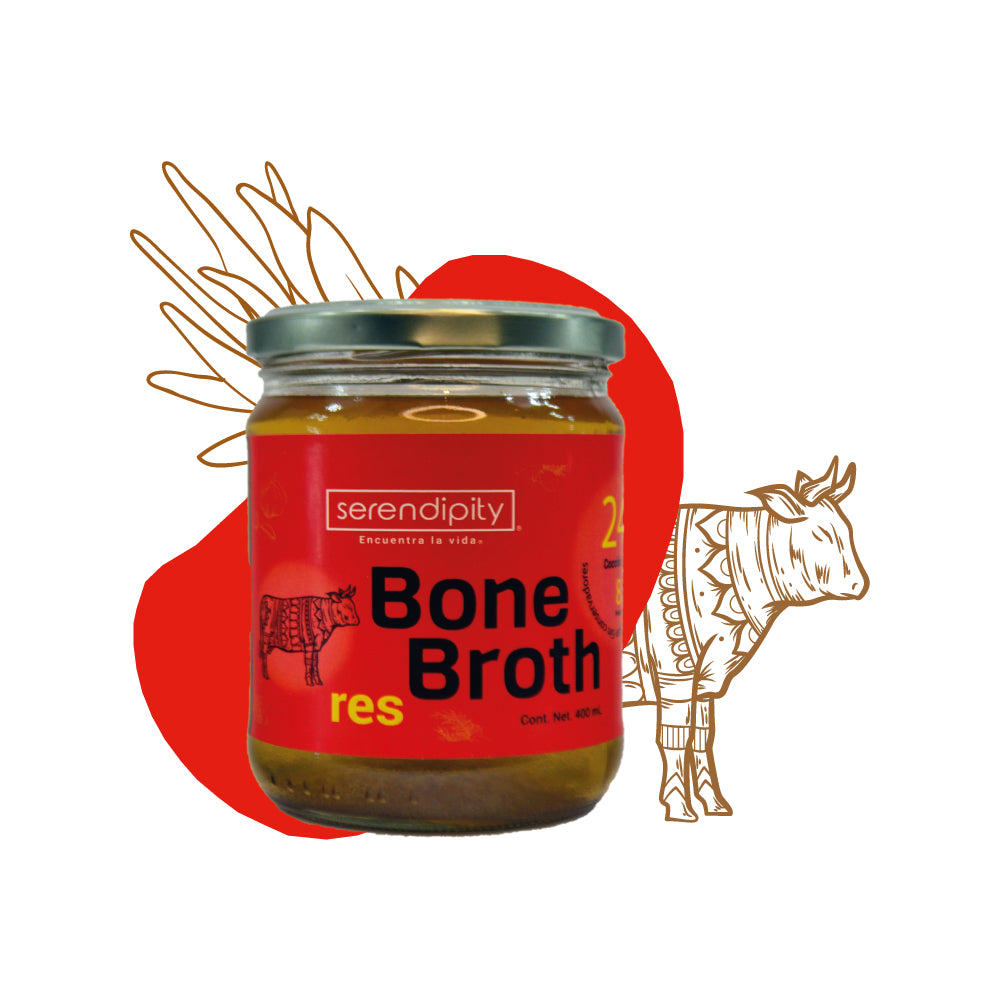 Bone Broth Res. Paquete de 6 y 12 frascos de 400 ml cada uno.