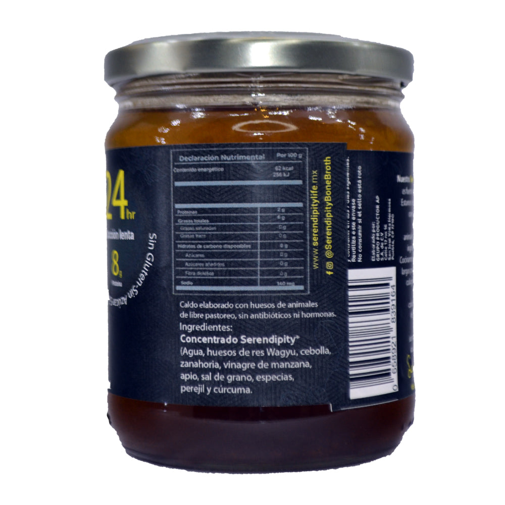 Bone Broth Wagyu. Paquete de 6 y 12 frascos de 400 ml cada uno.