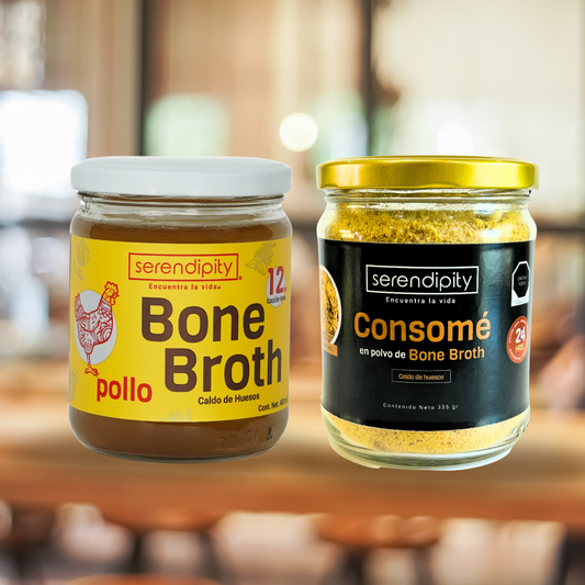 ¿Cuál es la diferencia entre el consomé en polvo de bone broth y el caldo de huesos?