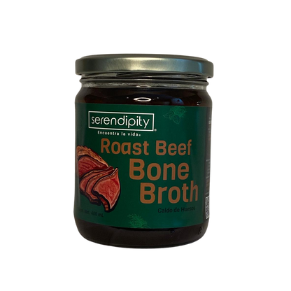 Bone Broth Roast Beef. Paquete de 6 y 12 frascos de 400 ml cada uno.