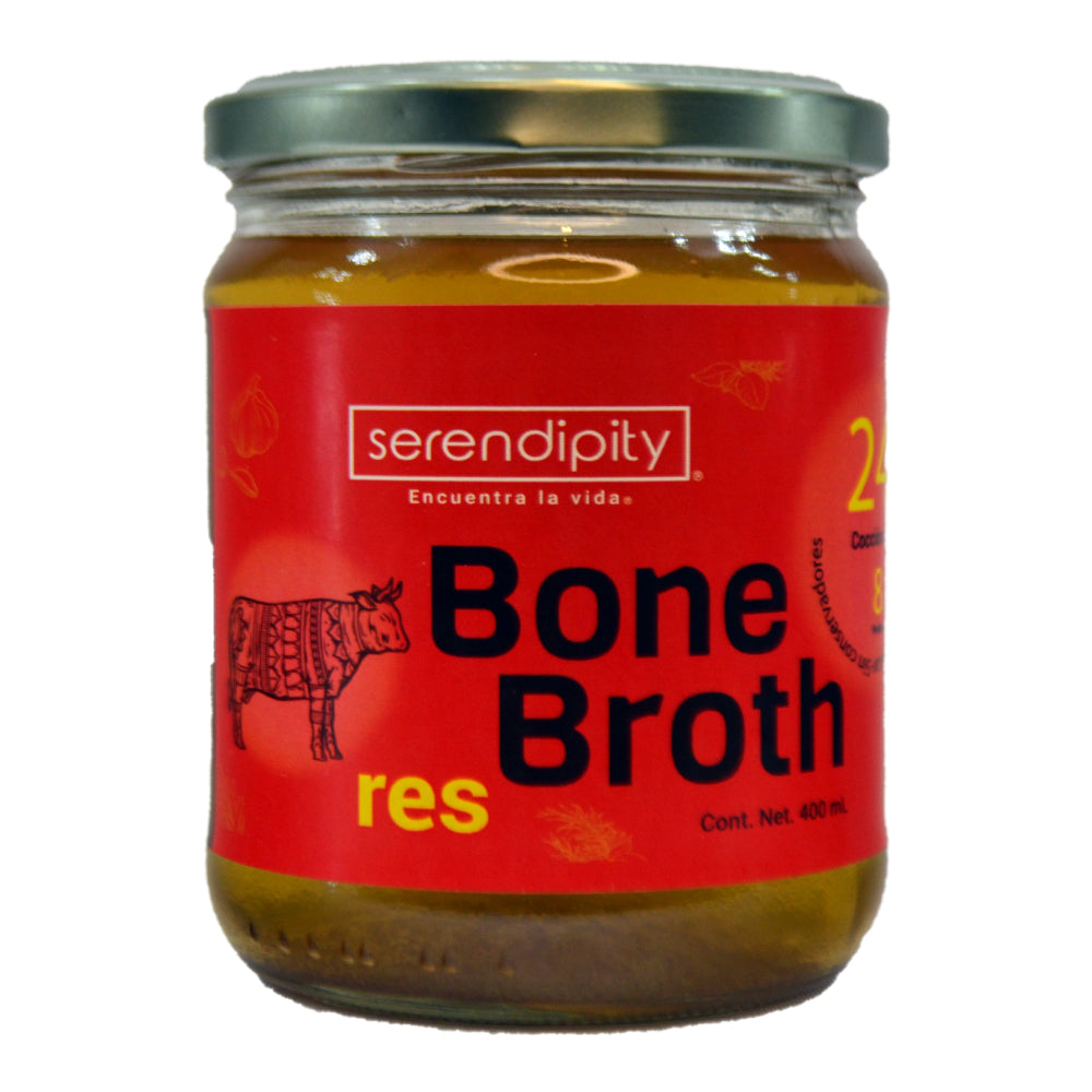 Bone Broth Res. Paquete de 6 y 12 frascos de 400 ml cada uno.