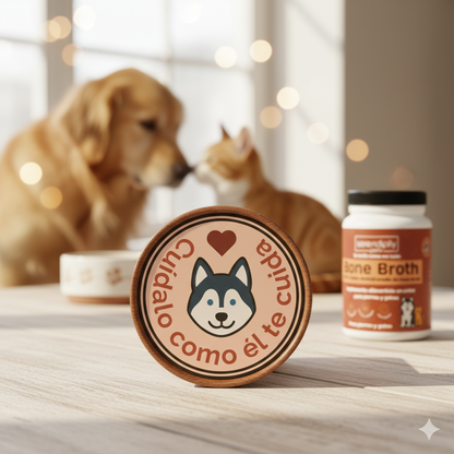Frasco de caldo de huesos en polvo para perro, suplemento natural rico en colágeno y proteína, ideal para articulaciones y digestión 